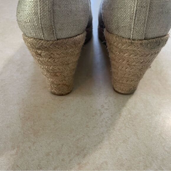 J crew Seville Espadrilles Shoes wedges size 8.5 Light Gold Metallic women’s - Picture 5 of 9